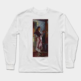 Taking Tea in the Harem by Rudolf Ernst Long Sleeve T-Shirt